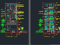 Full file cad nhà phố 5 tầng 6x14.5m có hầm( KT,KC, ĐN)